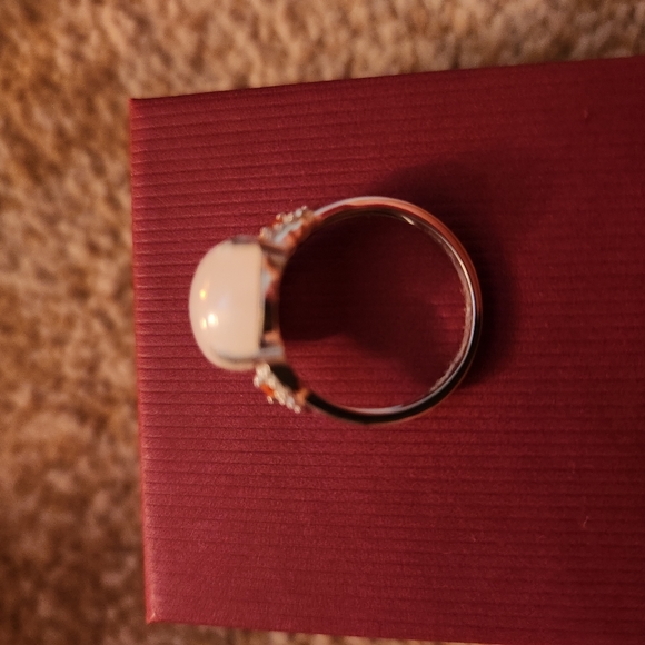 Rainbow moonstone and fire opal ring 11.38 ct - Picture 4 of 7